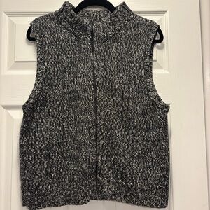 Talbots Black and White Knit Vest